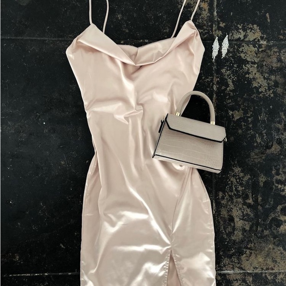 Elegant Pink Satin Dress